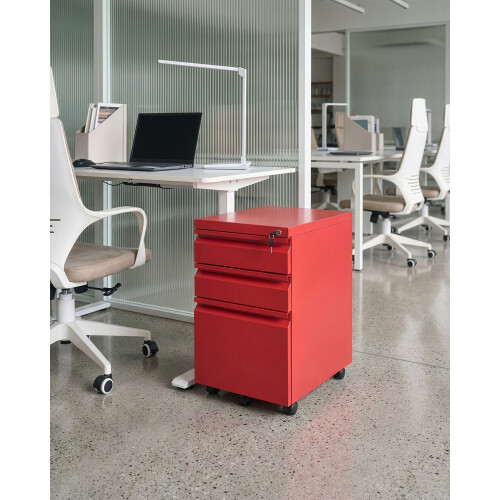 Beliani Storage Unit RECAMI Red 1