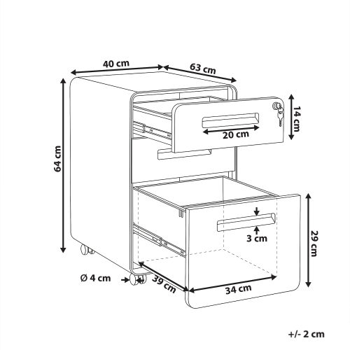 Beliani Storage Unit LARCO Black/ Light Brown 2