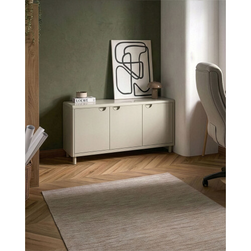 Beliani 3 Door Sideboard KORVO Light Beige 1
