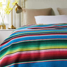 3X Mexican Blanket Sarape Picnic Rug Throw Tablecloth Hot Rod for Yoga Party , 150X215cm