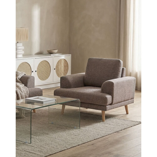 Beliani Armchair KILDAL Fabric Brown 1
