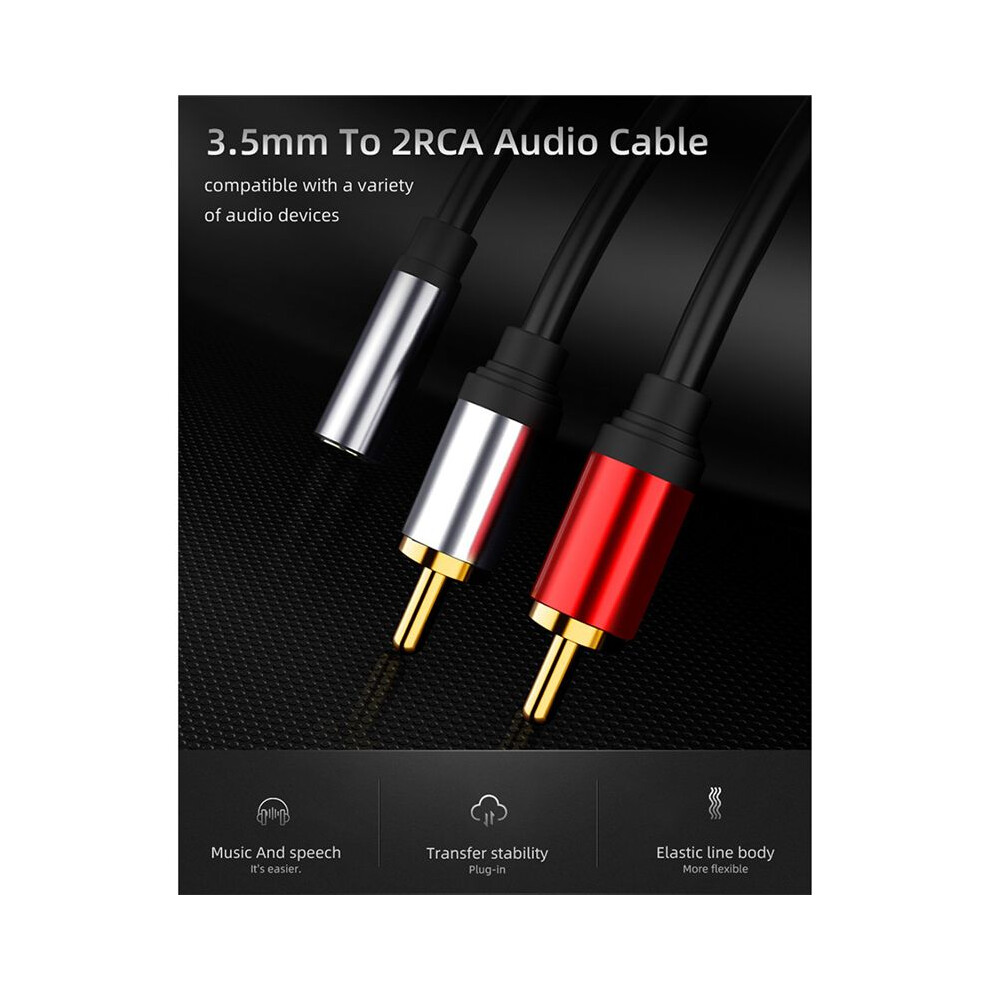 2X Rca Cable 2Rca Male To 3.5Mm Female Audio Aux Cable 3.5Mm Jack Rca Cable For Mp3 Phone Home Theater Dvd 2Rca Gold 6034085203203