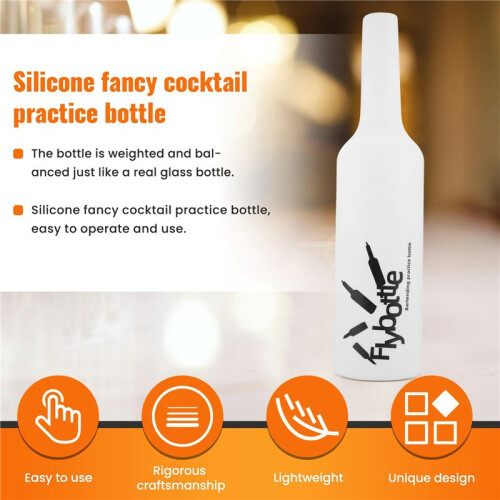 4X White Flair Bartender Bartending Practice Silicone Bar Pub Bottle Wine Cocktail Shaker