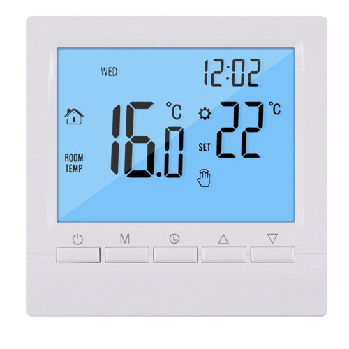 2X Programmable Digital Thermostat 3A Weekly Room Temperature Controller for Efficient Home Heating White Backlight 1