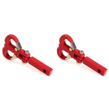 2X Släpkrok i Metall Get Horn-Formad Räddningskrok för 1/10 RC Modell Crawler SCX10 AT6 NT6 NT4 Röd