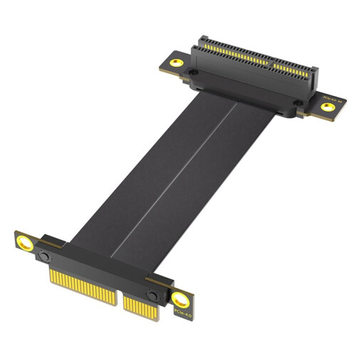 2X PCI-E PCI Express 4.0 4X Extension Cable ( Dual Vertical 90 Degree Direction) 1
