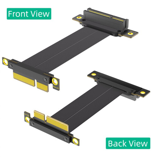 2X PCI-E PCI Express 4.0 4X Extension Cable ( Dual Vertical 90 Degree Direction) 2