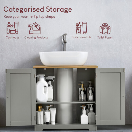 Home Discount Priano 2 Door Under Sink Cabinet Bathroom Unit 1