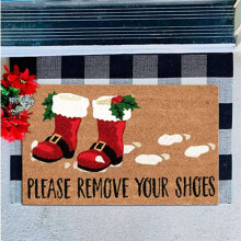 2X Fuß Matte Drinnen Eingang Weihnachten Fuß Matten Stiefel Willkommen Haus Teppich Haus TüR Matte Dekorationen Weihnachten Bad Teppich