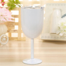 2X Wine Glass Stainless Steel Double Layer Goblet Color Large Capacity Tumbler Resistant Wine Cup White