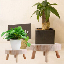 2X Taburete de Madera, Soporte para Plantas, Taburete Decorativo de Madera para Plantas, Soporte para Bonsái para Interiores y Exteriores, Hogar,