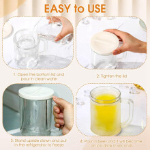 8 Pcs Beer Mugs for Freezer Double Wall Gel Frosty Freezer Mugs Beer Ice Mugs for Freezer Drinking Freezer Cups