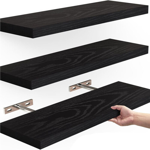 2X Prateleiras Flutuantes para Parede, Prateleira de Parede Madeira 16 Polegadas para Decoração/Armazenamento/Exibição de Ambientes, para Quarto, 2