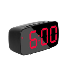 3X  Digital Alarm Clock Bedside,Red LED Travel USB Desk Clock with 12/24H Date Temperature Snooze for Bedroom,Black