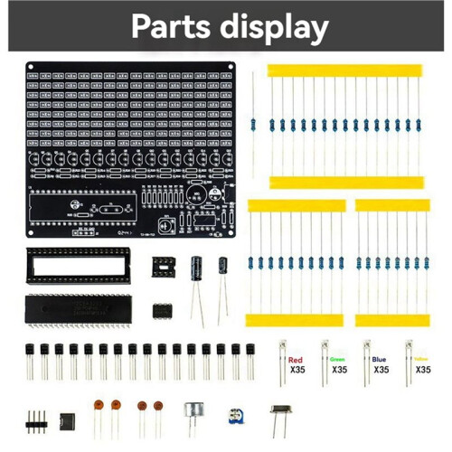 2X DIY Sound Control LED Music Electronic Kits Audio Frequency Display PCB Soldering Project Practice DIY Electronic Kit 1