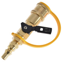 Propane Quick Connect Fittings Kit with Shutoff Valve for RV Grill Low Pressure Brass Adapter