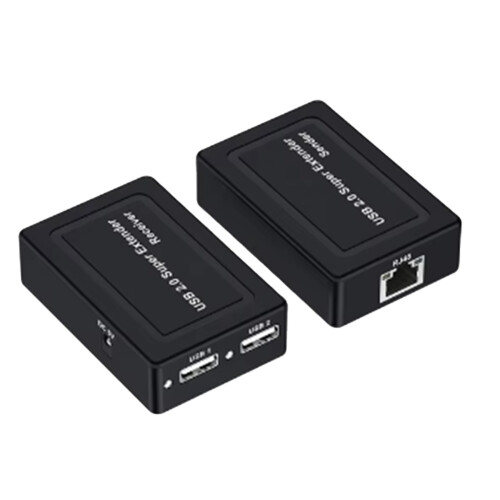 4x 100M 2  USB 2.0 Extender Via RJ45 Cat5e Cat6 Ethernet Network Cable for Webcam Camera Mouse Printer EU PLUG 1