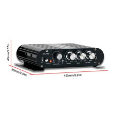 2X ST-838 HiFi 2.1 Channel Power Amplifier 80Wx2 Stereo Bass Sound Amp with Subwoofer Output Home Audio Amplifier Black