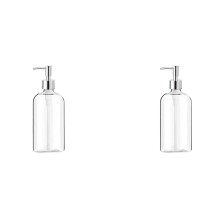 2X Soap Dispenser Clear Glass Soap Dispenser with Pump 16 Oz Refillable Liquid Hand Soap Dispenser for Bathroom Kitchen