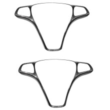 2X Steering Wheel Panel Cover Trim for   W213 W205 X253 C E GLC 2014-2017 (Carbon Fiber Texture)