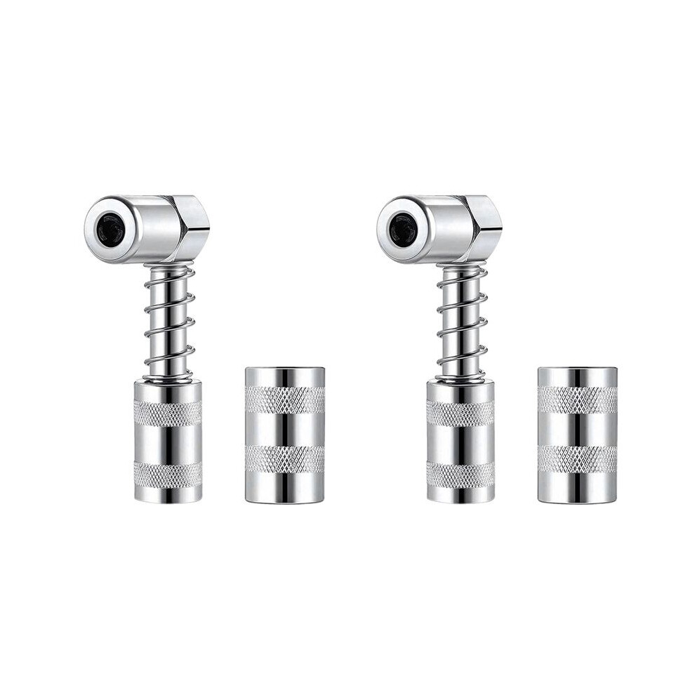 2X Grease Nozzle Adapter Grease Gun- Accessory 90 Degree Grease Coupler Adapter With Sleeve 3 Jaw Angle Grease Tool 4711184672254