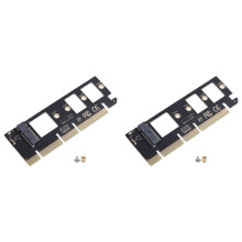 2X M.2 NVMe SSD auf PCI-E 3.0 X16/X8/X4 Desktop-SSD-Adapterkarte Unterstützt Festplattenerweiterungskarte der Größe 2230 2242 2260 2280