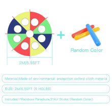 3X Arco Iris Paracaídas Paracaídas 6 Pies, Jugar Al Aire Libre Juego de Paracaídas (W Mouse) Juguete de Actividad con 9X Palos de Aire 2M