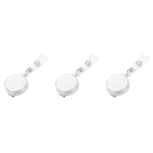 3X InfäLlbart Liftkort ID-Kort MäRkeshåLlare Nyckelringrullar med KläMma Vit