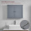 (Grey) Bath Vida Priano 2 Door Wall Cabinet Storage 3