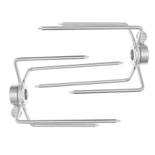 Stainless Steel Rotisserie Forks for Chicken BBQ Meat Forks 360 Rotation Easy Installation 2pcs