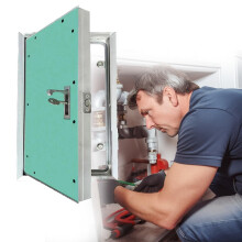 Access Panel with Lock and Key, Paintable Recessed Inspection Door 12x16in for Wall or Ceiling