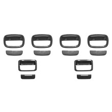 12x Door Handle Shell Outer Door Handle Decoration Cover ABS Carbon Fiber Grain for --Jimny 2019-2021 JB64 JB74