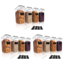 Set di Contenitori per La Conservazione di Cereali da 12 Pezzi, Contenitori per Alimenti Ermetici nel PP da 2.5L per Cereali, Snack e Zucchero