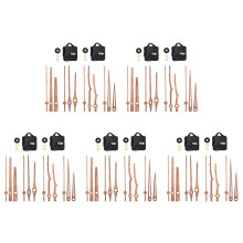 10 StüCk Lange Welle Quarz Uhr Motor Kit Bewegung Mechanismus mit 12 Zoll Walnuss Holz Zeiger Uhr Ersatz Teile Ersatz