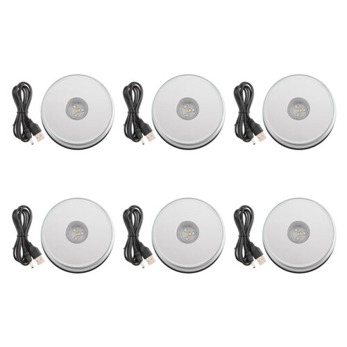 6X Display Turntable Base for Crystals Glass Art,LED Colored Rotating Crystal Display Base Stand with USB Cable 1