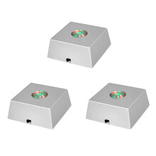 3X LED Stone Display Base Colorful Changing Light Crystal Tower Light Home Decoration Figurine Display Stand