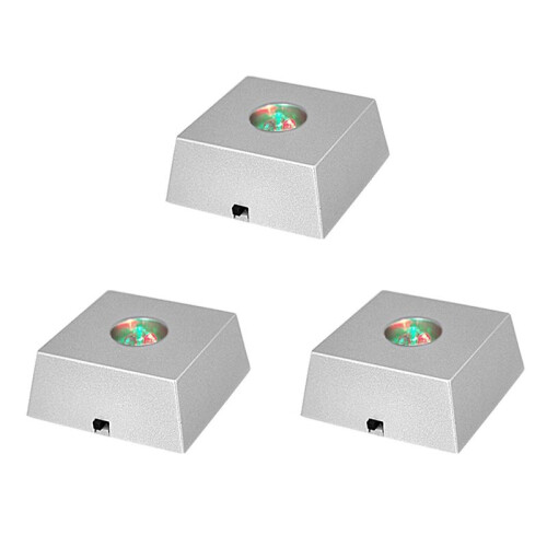 3X LED Stone Display Base Colorful Changing Light Crystal Tower Light Home Decoration Figurine Display Stand