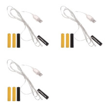 3X AAA Virtual Eliminators USB Powered Battery Eliminators voor Kerstboomverlichting LED-Verlichting Decoratie Vervanging 1-1