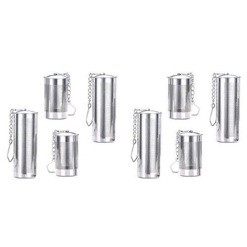 8PCS Tea Infusers for Loose Tea,Tea Filter with Lid,Stainless Steel Tea Strainer with Chain Hook,Large Tea Strainer