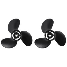 2X 8-9.8HP 3 Blades 3B2W64517-1 8.5X9 Outboard Propeller Boat for Mercury 12 Spline Tooths Black