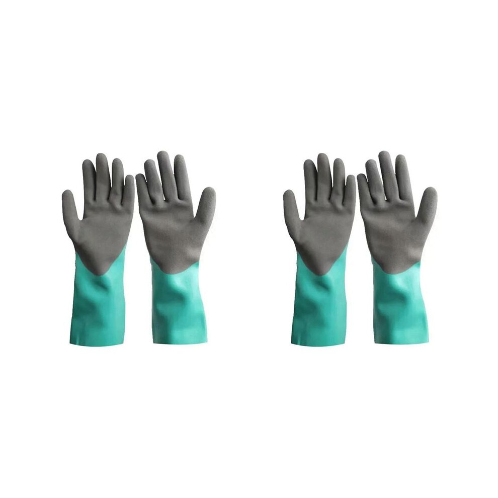 4X Reusable Heavy Duty Safety Work Gloves, Acid,Labor Protection Wear-Resistant,Anti-Skid And Anti Cutting Rubber Gloves 4712474948141