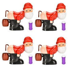 Funny Santa Bubble Blowing Machine with Flashing Lights&Music, Christmas Bubble Blower for Outdoor&Indoor Activity 4 Set
