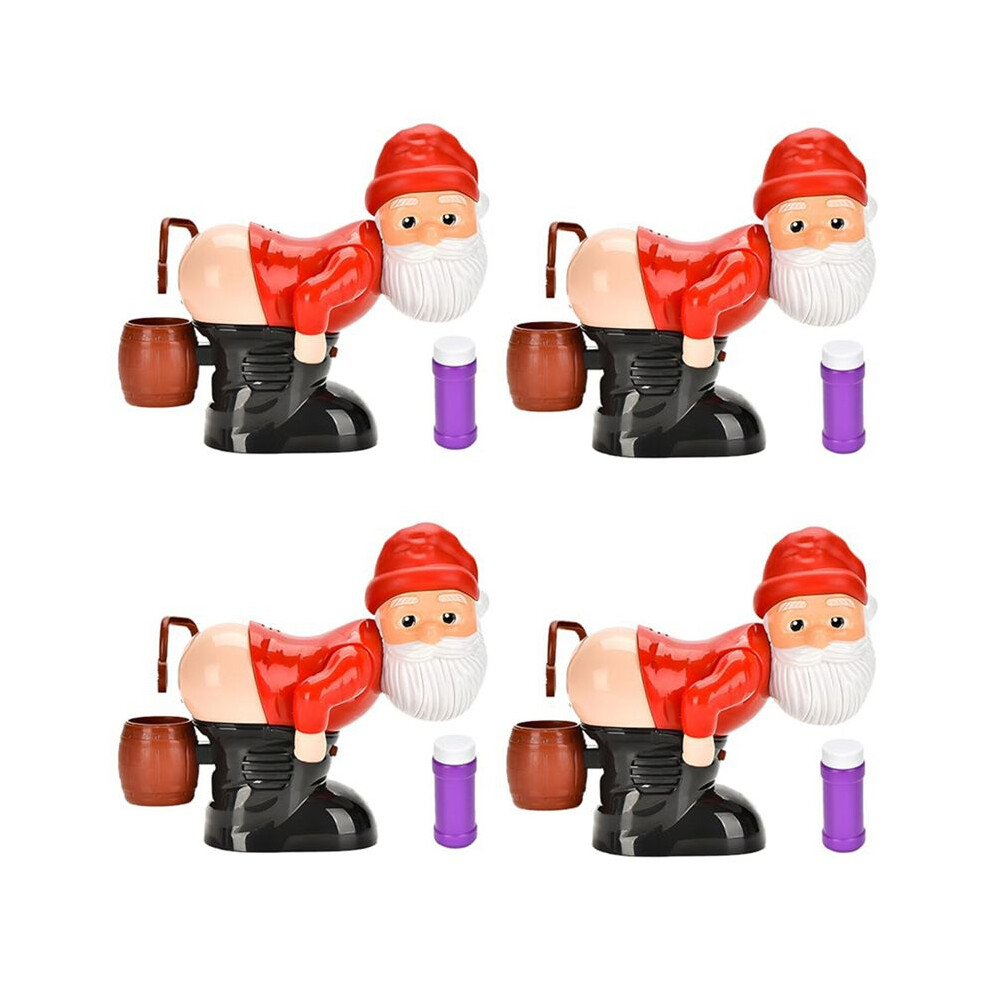 Funny Santa Bubble Blowing Machine With Flashing Lights&Music, Christmas Bubble Blower For Outdoor&Indoor Activity 4 Set 4711840181120
