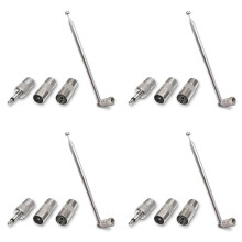 4 Set Telescopische FM Radio Antenne Staaf Antenne 3.5mm Adapter MAV Stereo Ontvanger F Type Mannelijke Stekker 7 Secties Antenne