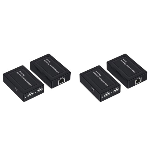 4x 100M 2  USB 2.0 Extender Via RJ45 Cat5e Cat6 Ethernet Network Cable for Webcam Camera Mouse Printer EU PLUG