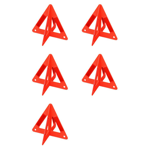 5X Portable Car Auto Reflective Traffic Warning Sign Triangle Foldable Solid Standing Tripod Road Emergency Standby