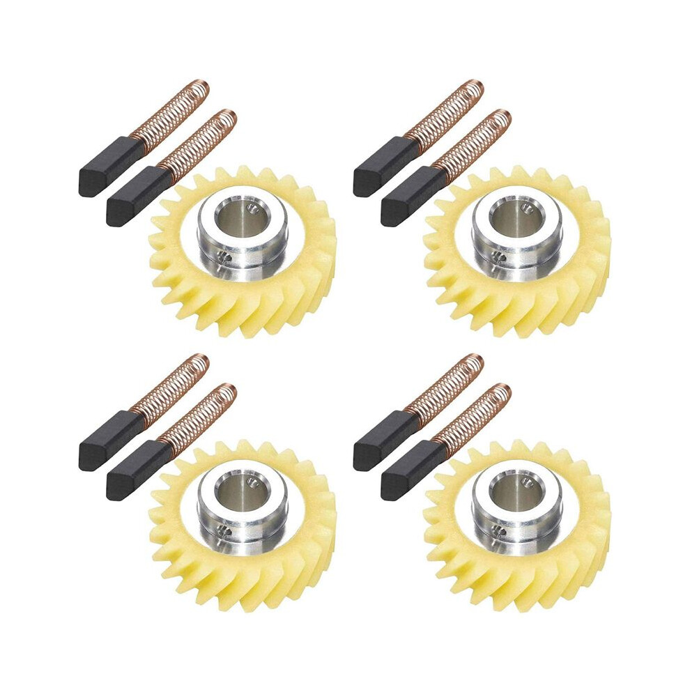 4X W10112253 9706416 Motor Brush W10380496 4162897 Mixer Worm Drive Gear For Stand & 4 Pair Of Motor Brush 6032598217175