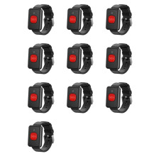 10X 433.92MHz Wrist Watch Call RF RC Transmitter Watch Call Button Wireless SOS Emergency Button for the Elderly Black