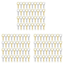 300 Piece D Hook Keychain Hardware with Jump Rings, Metal Split Key Ring Clips with Chain for Charm Making DIY