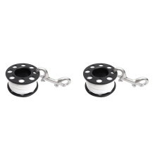 2pcs 30M Scuba Diving Spool Finger Reel with Stainless Steel Double Ended Hook SMB Equipment Cave Dive
